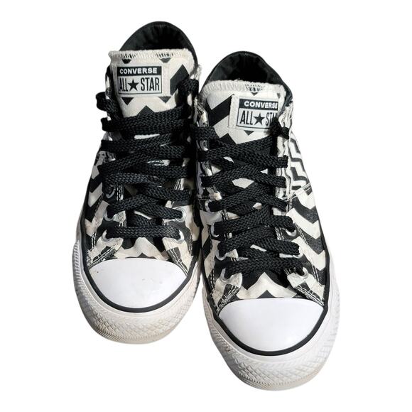 Converse Chuck Taylor All Star Madison Mid Zigzag Blk Wht Sneakers Women's 8 US - Picture 1 of 11